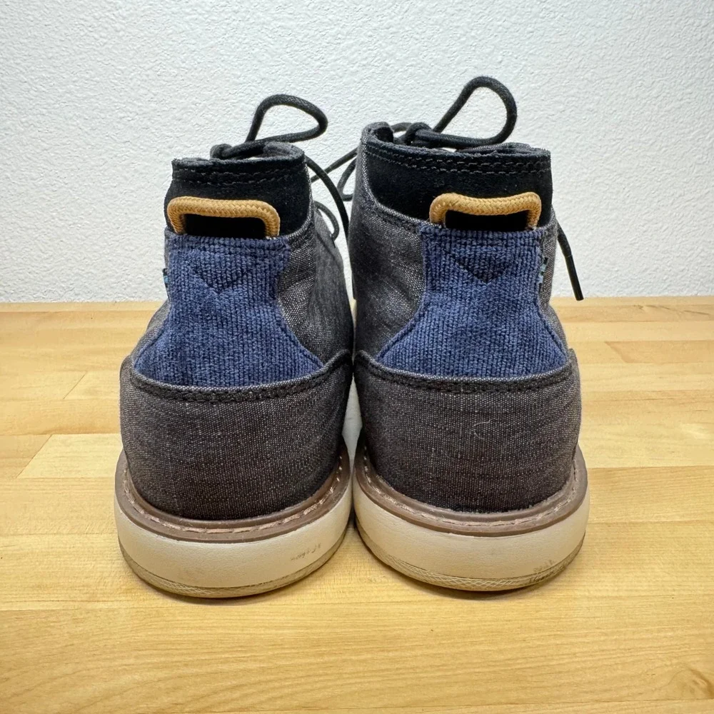 Toms Boots Mens Chukka‎ Mid Top Ankle Bootie Gray Fabric Lace Up Size 13